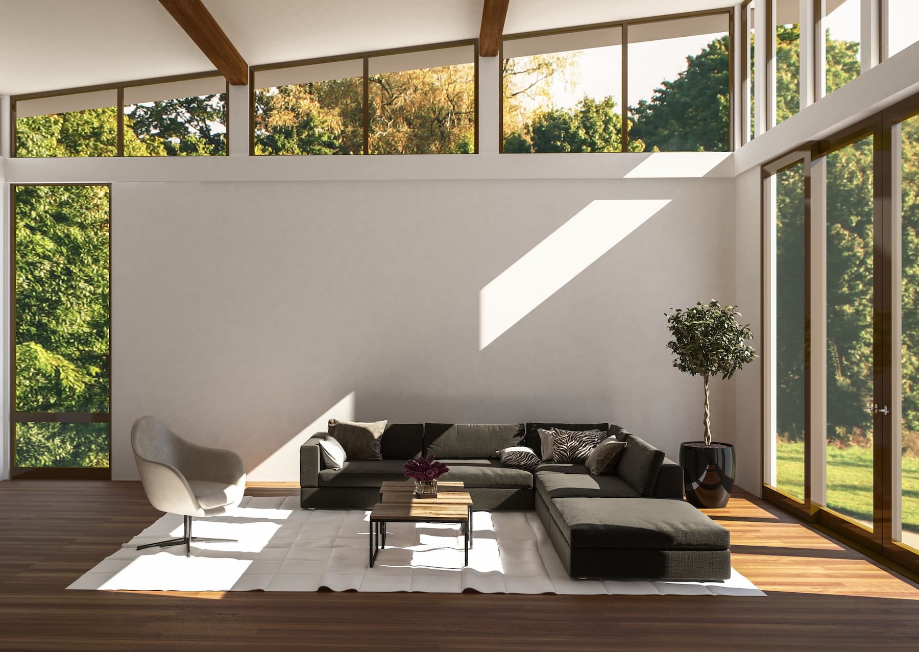minimalistic interior design showcasing natural lighting